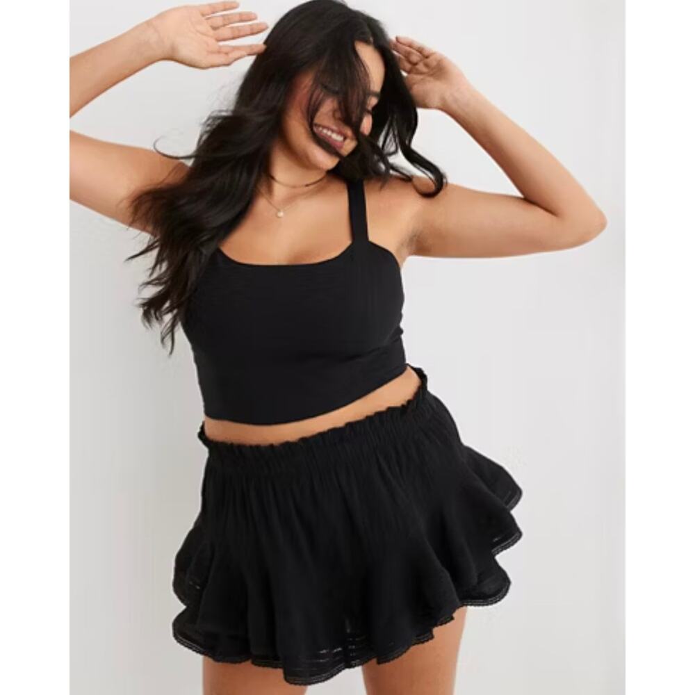 NWT Aerie Rock N Roll Ruffle Mini Skort Medium